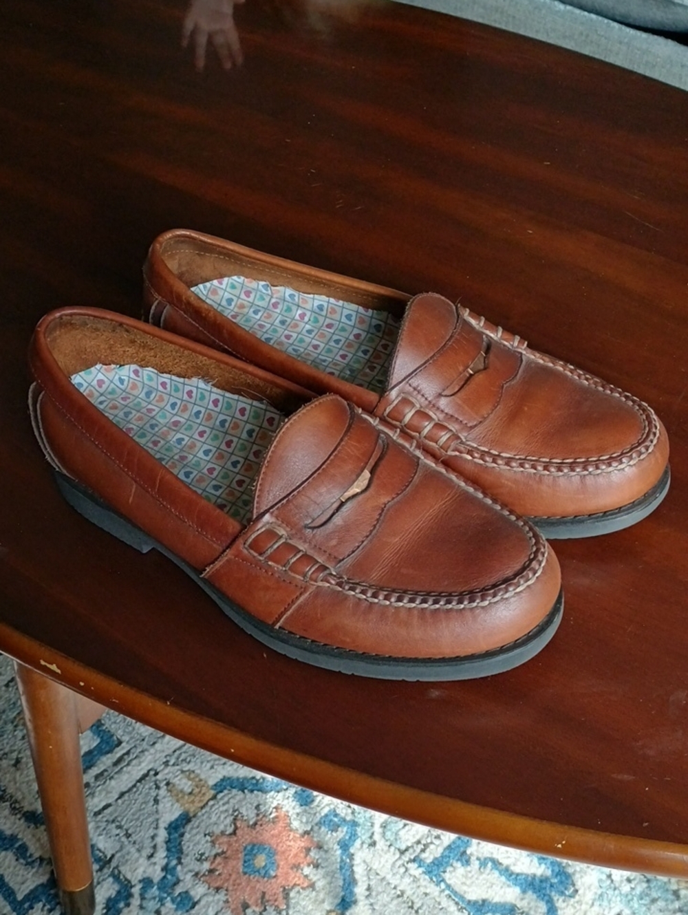 Rockport Men's Chestnut Brown Leather Penny Loafers